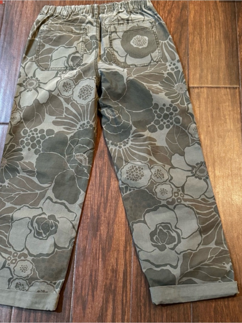 Pilcro Olive Green Floral Cargo Pants